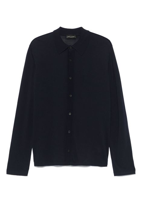 knitted shirt man navy ROBERTO COLLINA | RB10005RB1010